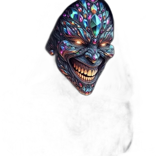 mask, face, creature, jewelry, concept art, fantasy art, photorealistic, 3d render transparent PNG cut-out