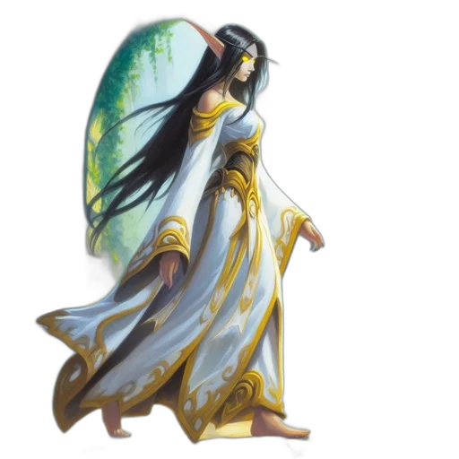 dress, dragon, staff, jewelry, fantasy art, concept art, pixel art, oil painting transparent PNG cut-out