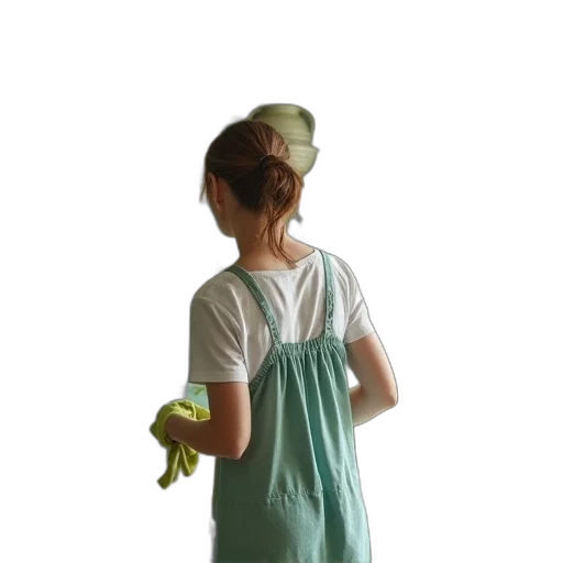 dress, staff, bottle, hat transparent PNG cut-out