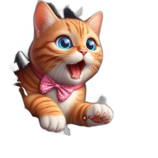staff, concept art, photorealistic, fantasy art, cartoon, giant, orange, cat transparent PNG cut-out