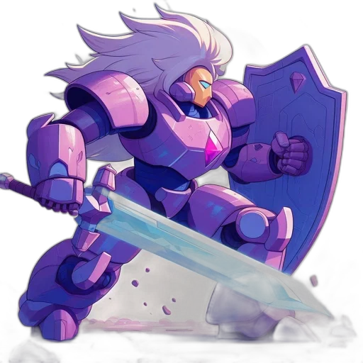 sword, weapon, robot, concept art, pixel art, fantasy art, watercolor, blue transparent PNG cut-out
