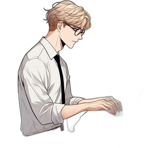 staff, hair, weapon, concept art, cartoon, pixel art, anime, monochrome transparent PNG cut-out
