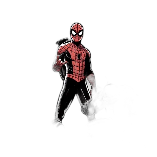 mask, weapon, animal, comic book art, concept art, cartoon, pixel art, spider-man transparent PNG cut-out