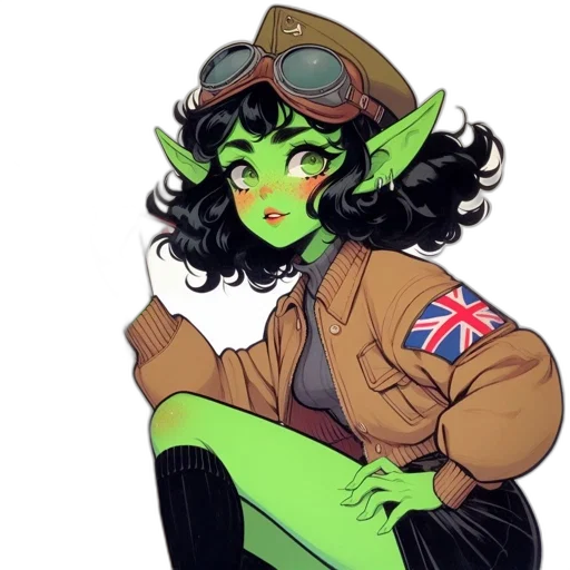 staff, hat, jacket, comic book art, concept art, fantasy art, cartoon, green transparent PNG cut-out