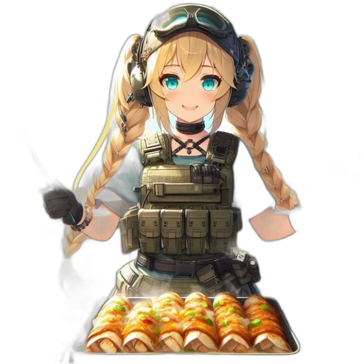 weapon, food, staff, dress, anime, pixel art, concept art, 3d render transparent PNG cut-out
