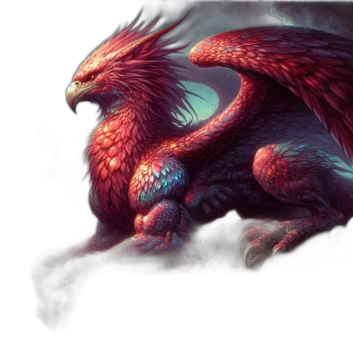 dragon, creature, animal, fantasy art, concept art, pixel art, photorealistic, red transparent PNG cut-out