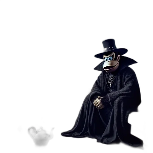 hat, mask, staff, creature, concept art, pixel art, 3d render, cartoon transparent PNG cut-out