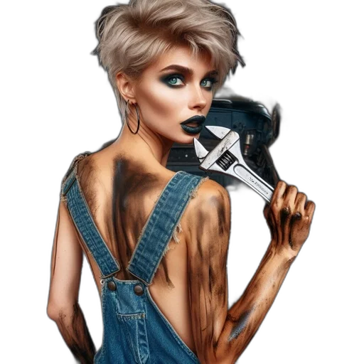 dress, jewelry, cartoon, photorealistic, fantasy art, comic book art, cluttered, workshop transparent PNG cut-out