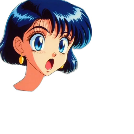 face, hair, dress, mask, anime, vaporwave, cartoon, concept art transparent PNG cut-out