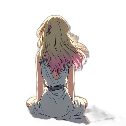 dress, hair, creature, mask, watercolor, anime, concept art, pixel art transparent PNG cut-out