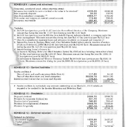 financial, document, various, schedules, tables, including, schedule, loans transparent PNG cut-out