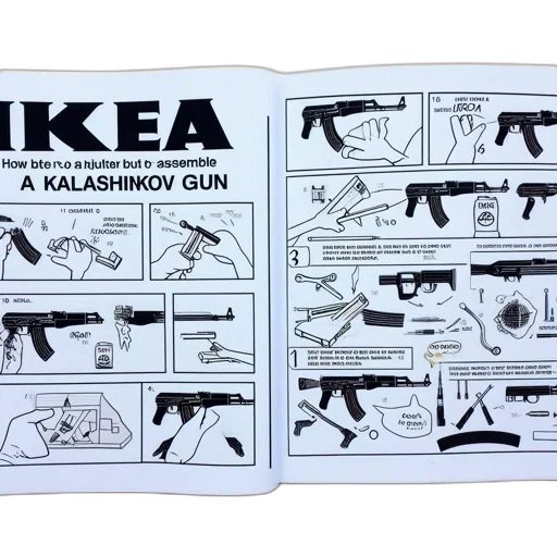 weapon, concept art, comic book art, image, parodies, ikea, assembly, manual transparent PNG cut-out