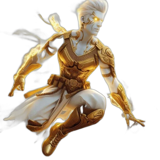 jewelry, sword, robot, concept art, 3d render, fantasy art, comic book art, golden transparent PNG cut-out