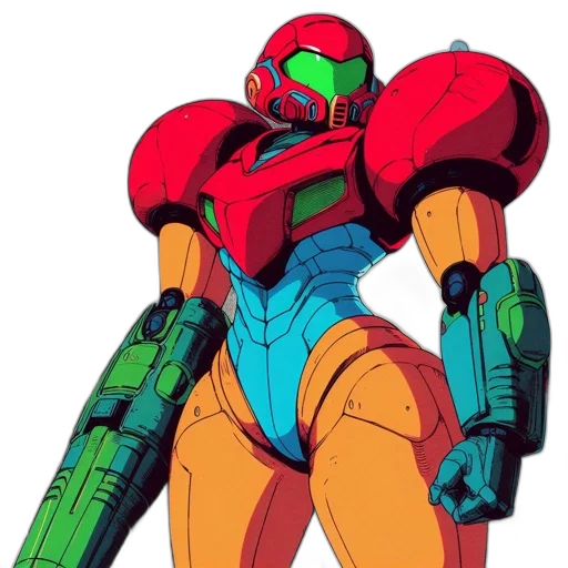 robot, concept art, pixel art, vaporwave, 3d render, red, green, colorful transparent PNG cut-out