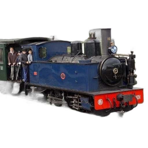 3d render, concept art, blue, steam, locomotive, number, smokestack transparent PNG cut-out