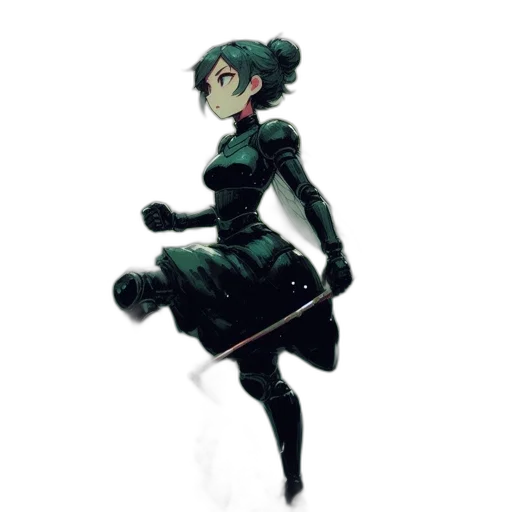 staff, robot, dress, weapon, concept art, comic book art, pixel art, watercolor transparent PNG cut-out