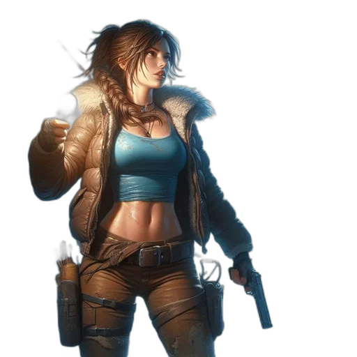 jacket, weapon, concept art, cyberpunk, comic book art, fantasy art, blue, frozen transparent PNG cut-out