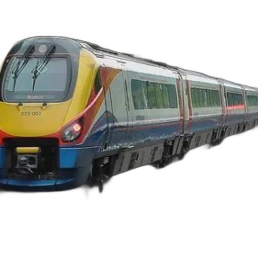 weapon, 3d render, photorealistic, modern, passenger, train, colorful, accents transparent PNG cut-out