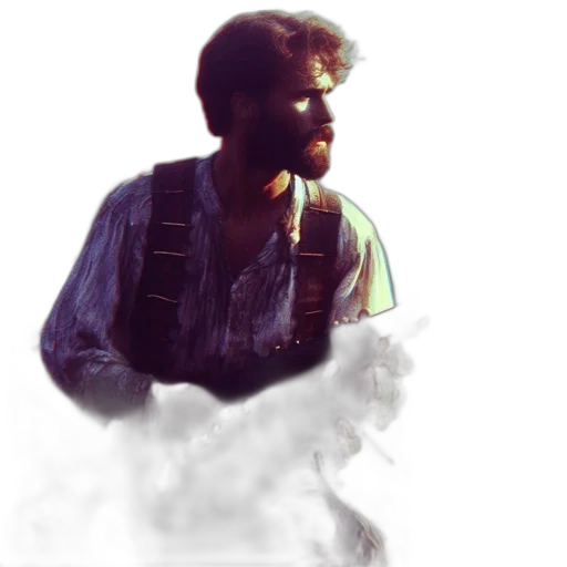 jacket, weapon, staff, photorealistic, pixel art, concept art, watercolor, dramatized transparent PNG cut-out