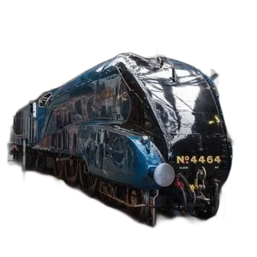 car, concept art, sleek, blue, steam, locomotive, number, 4464 transparent PNG cut-out