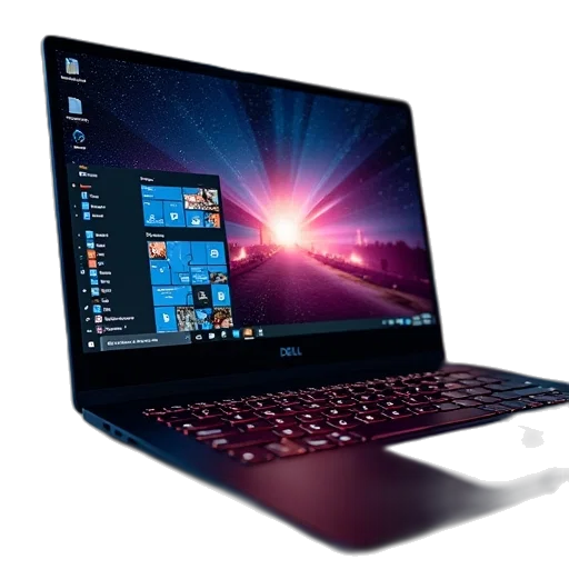 3d render, dell, laptop, xps transparent PNG cut-out