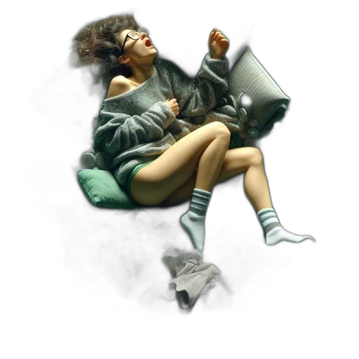 jacket, shoes, concept art, photorealistic, cyberpunk, comic book art, green, woman transparent PNG cut-out