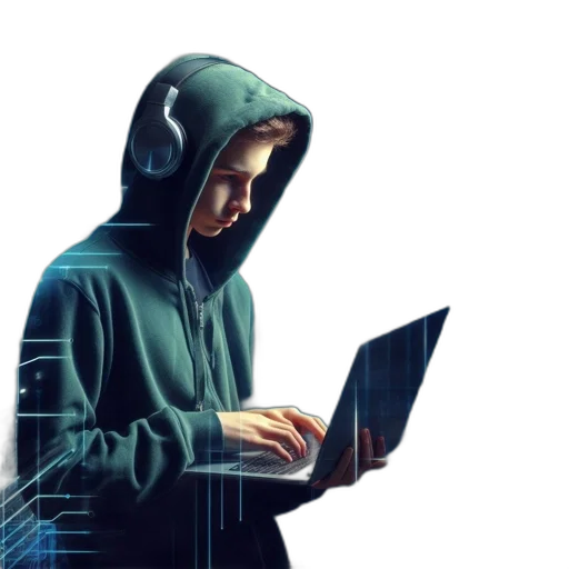 jacket, robot, face, cyberpunk, concept art, 3d render, vaporwave, teen transparent PNG cut-out