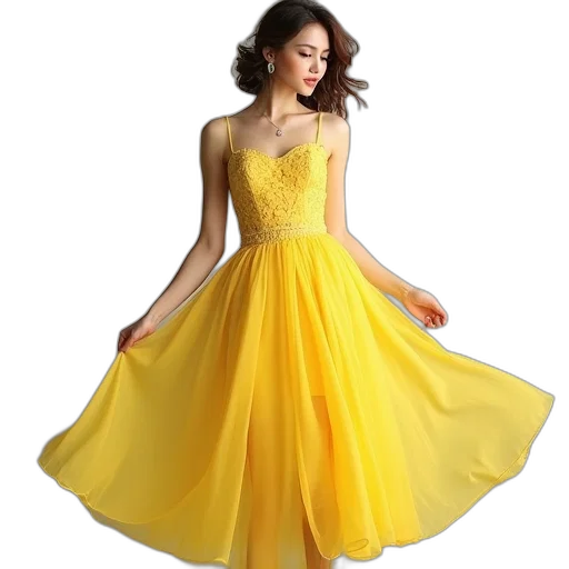 dress, golden, 2012, summer, new, fashion, lace, chiffon transparent PNG cut-out