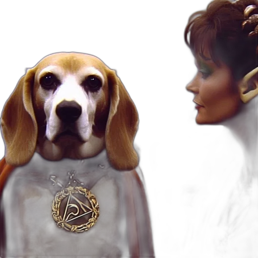 jewelry, photorealistic, concept art, golden, image, features, canine, wearing transparent PNG cut-out