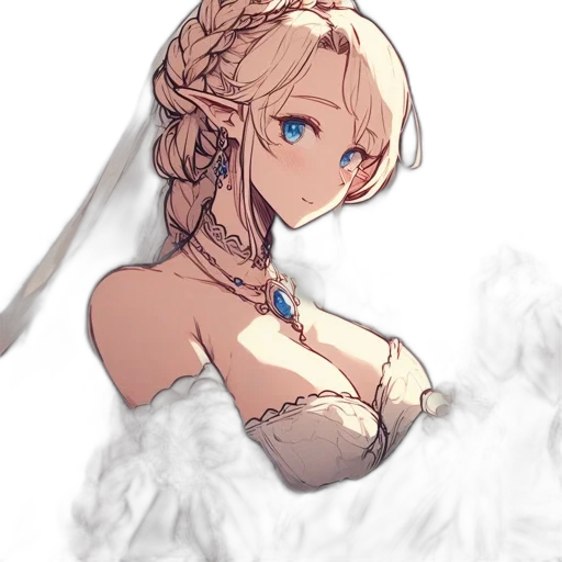 dress, crown, staff, weapon, anime, pixel art, fantasy art, concept art transparent PNG cut-out