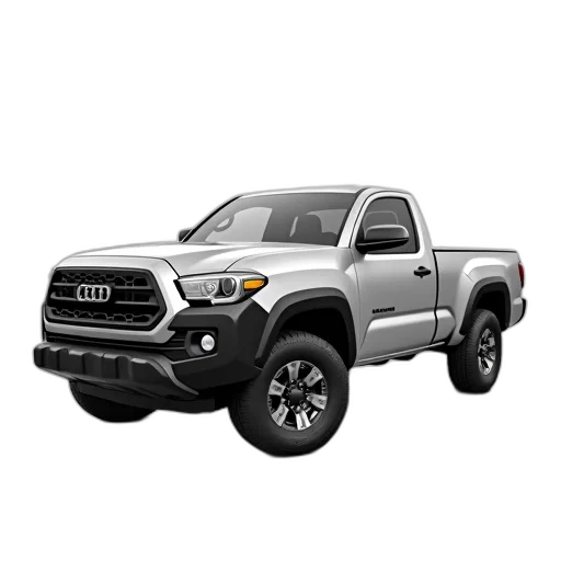 car, photorealistic, 3d render, silver, pickup, truck, black, grille transparent PNG cut-out