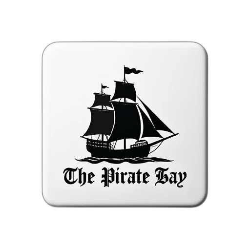 white, square, magnet, black, pirate, ship, design, text transparent PNG cut-out