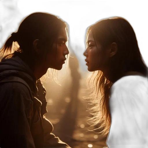 photorealistic, concept art, fantasy art, comic book art, sunset, forest, fire, fog transparent PNG cut-out