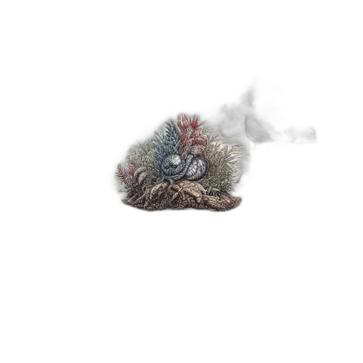 creature, dragon, hair, animal, concept art, 3d render, fantasy art, photorealistic transparent PNG cut-out