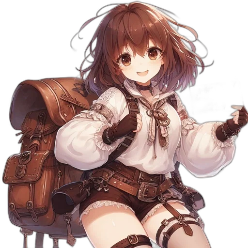 weapon, staff, jacket, sword, fantasy art, concept art, anime, oil painting transparent PNG cut-out
