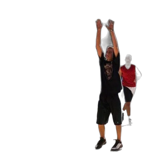 staff, 3d render, group, young, men, playing, basketball, park transparent PNG cut-out