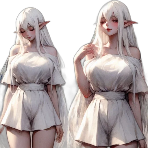 dress, creature, concept art, fantasy art, anime, 3d render, monochrome, pastel transparent PNG cut-out