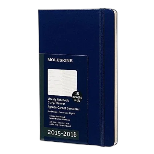 moleskine, hardcover, weekly, notebook, diary, planner, years, 2015-2016 transparent PNG cut-out