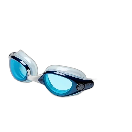 jewelry, 3d render, blue, pair, clear, swimming, goggles, white transparent PNG cut-out