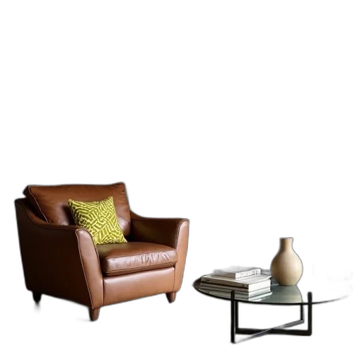 furniture, 3d render, photorealistic, concept art, earth tones, dark, golden, monochrome transparent PNG cut-out