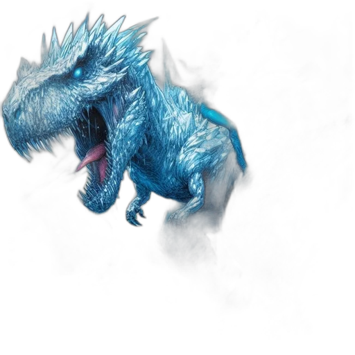 dragon, creature, animal, concept art, fantasy art, photorealistic, 3d render, blue transparent PNG cut-out
