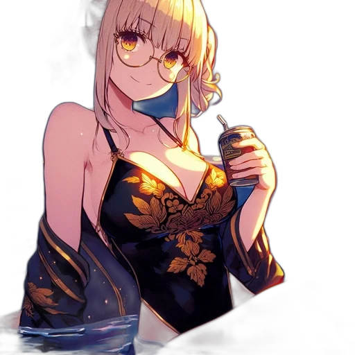 dress, crown, bottle, weapon, anime, fantasy art, concept art, pixel art transparent PNG cut-out