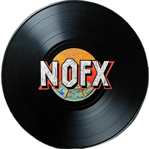 vinyl, record, title, nofx, decorative, font, surrounded, mosaic transparent PNG cut-out