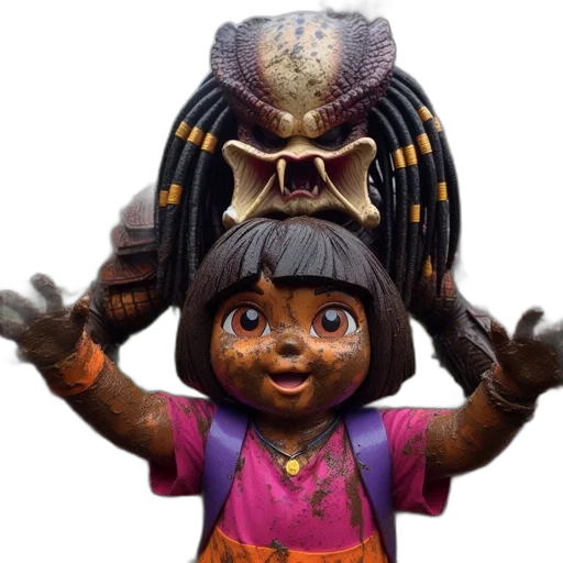 creature, mask, dragon, 3d render, concept art, outer space, dora, explorer transparent PNG cut-out
