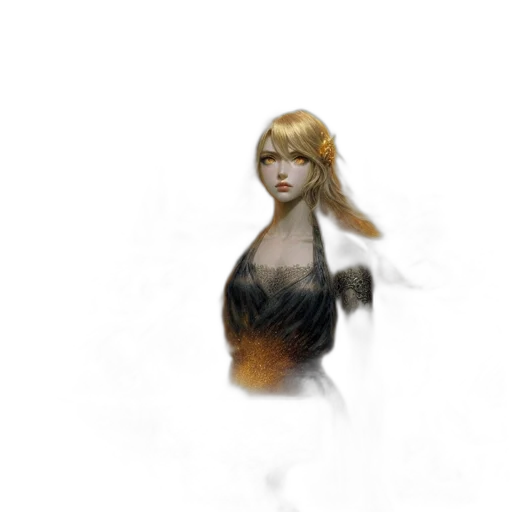 dress, creature, face, staff, concept art, fantasy art, photorealistic, pixel art transparent PNG cut-out