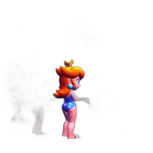 crown, staff, weapon, dress, 3d render, concept art, pixel art, vaporwave transparent PNG cut-out