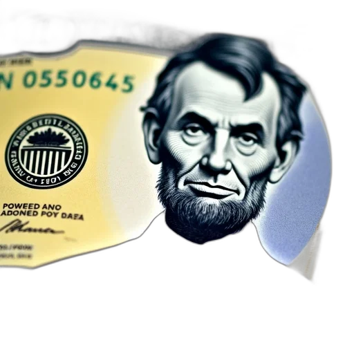 close-up, ten-dollar, bill, featuring, portrait, president, abraham, lincoln transparent PNG cut-out