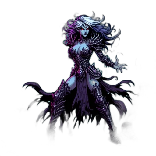 creature, staff, dress, concept art, fantasy art, pixel art, comic book art, dark transparent PNG cut-out