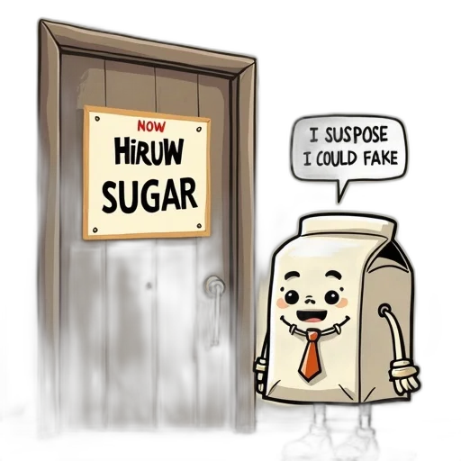 concept art, cartoon, comic book art, character, resembling, sugar, packet, face transparent PNG cut-out