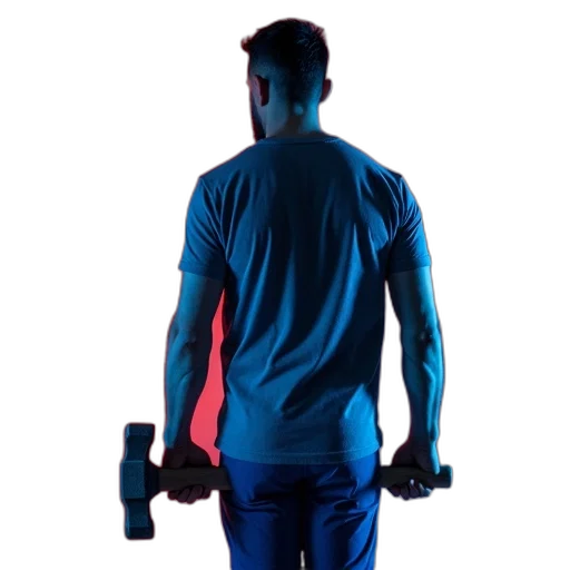 staff, weapon, jacket, sword, cyberpunk, 3d render, concept art, neon lights transparent PNG cut-out